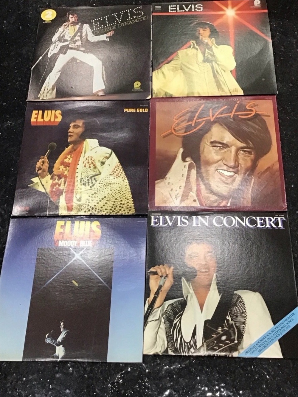 Elvis Presley Vinyl Record Collection Set Lot  6 Vintage Live Rare Set Complete